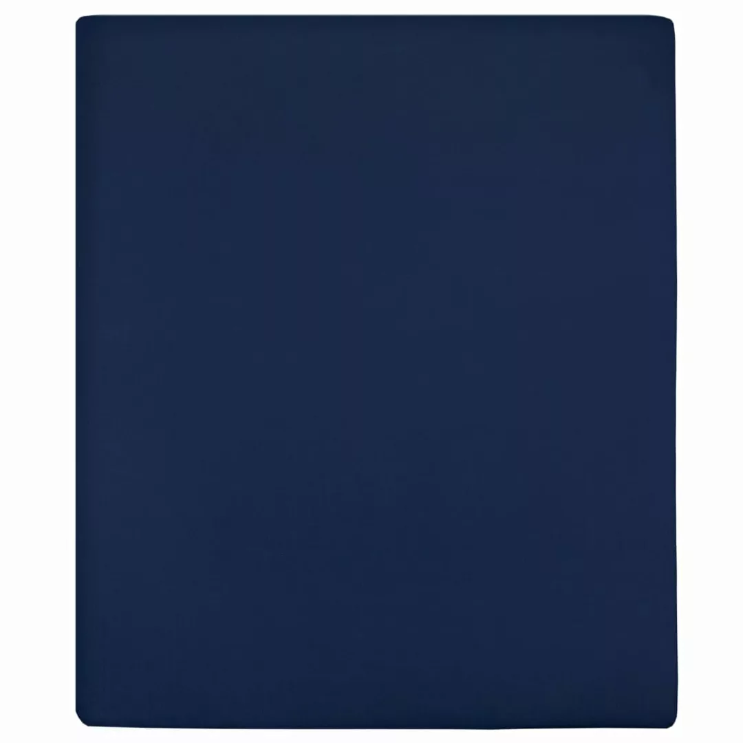 Vidaxl Spannbettlaken Jersey Marineblau 180x200 Cm Baumwolle günstig online kaufen