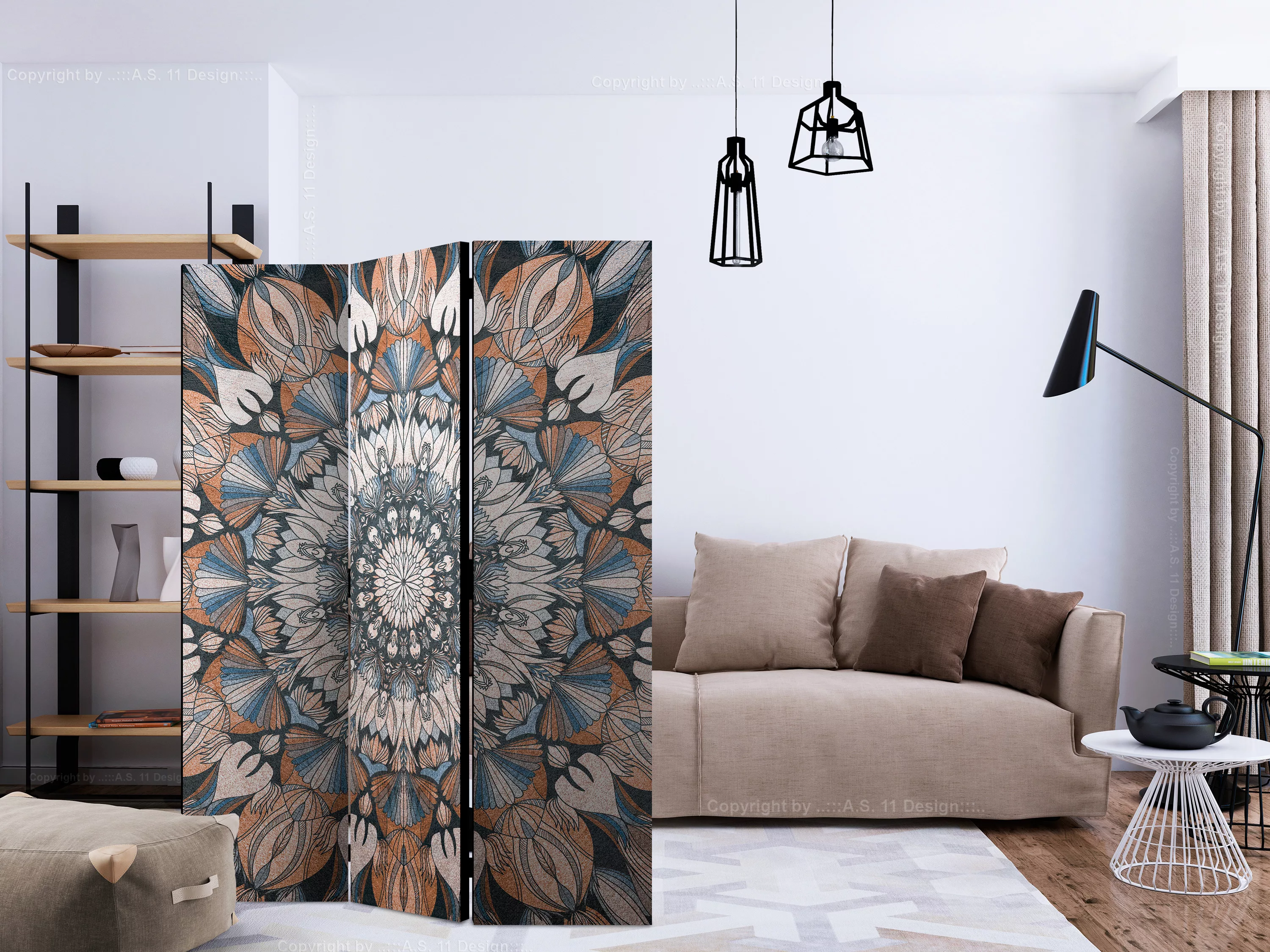 3-teiliges Paravent - Hetman Mandala [room Dividers] günstig online kaufen