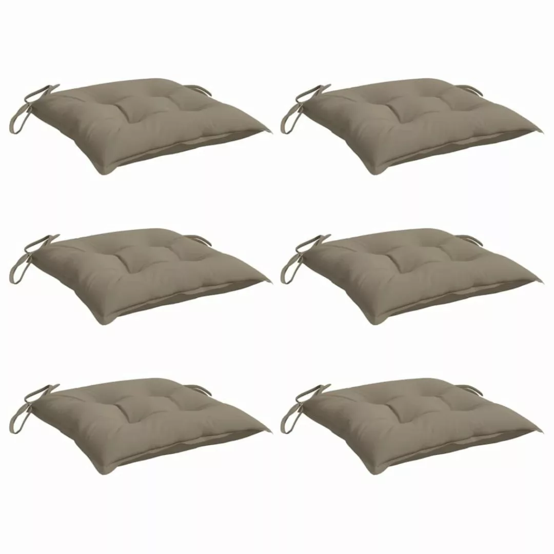 vidaXL Sitzauflage Stuhlkissen 6 Stk. Taupe günstig online kaufen