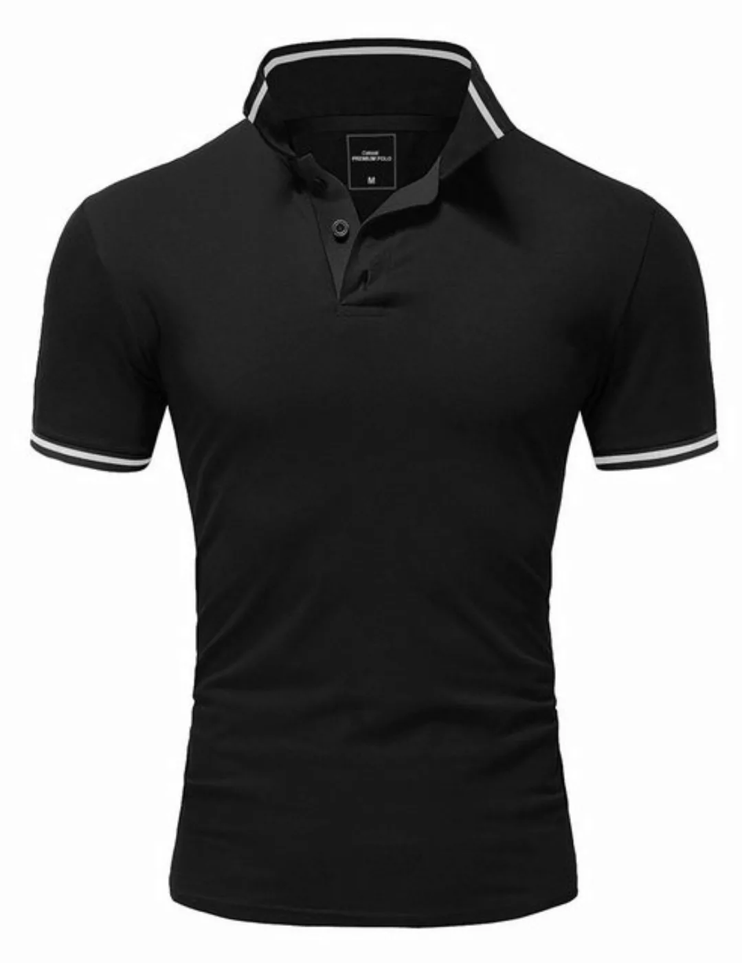 Amaci&Sons Poloshirt PROVIDENCE Herren Basic Kontrast Kurzarm Polohemd T-Sh günstig online kaufen