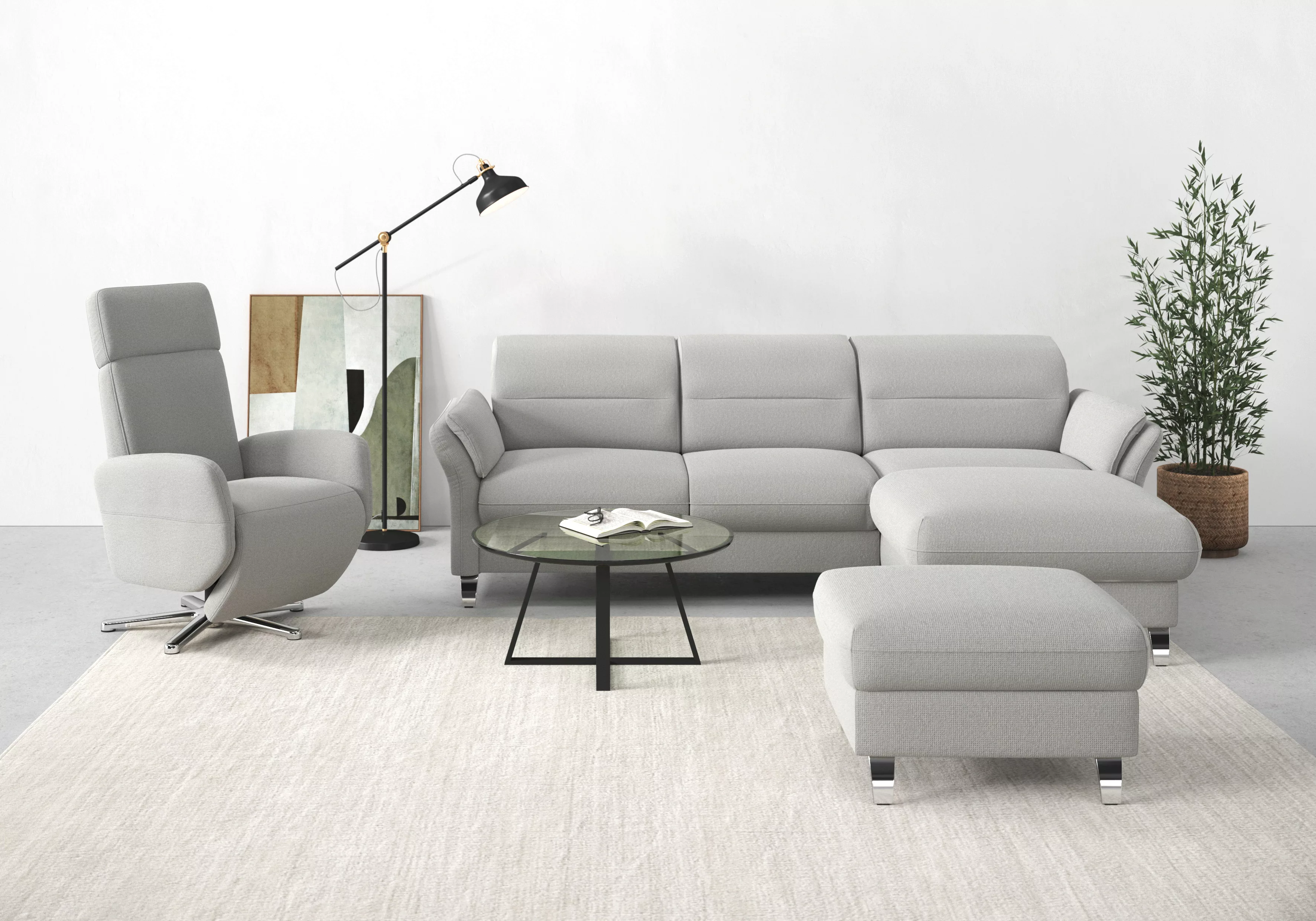 sit&more Ecksofa "Grenoble L-Form", Federkern, wahlweise mit Bettfunktion, günstig online kaufen