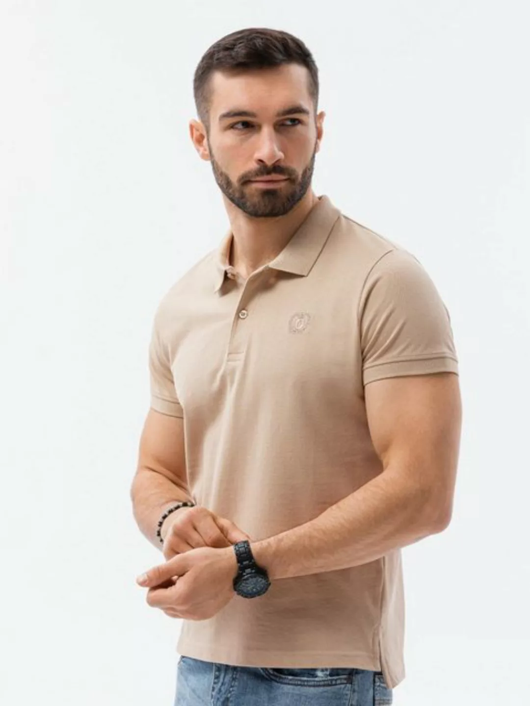 OMBRE Poloshirt Ombre Herren Poloshirt aus Baumwolle - beige S1374 XXL günstig online kaufen