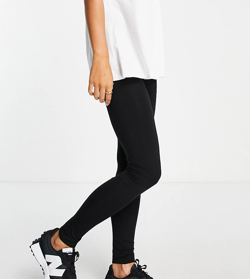 Topshop Tall – Leggings in Schwarz mit hohem Bund günstig online kaufen