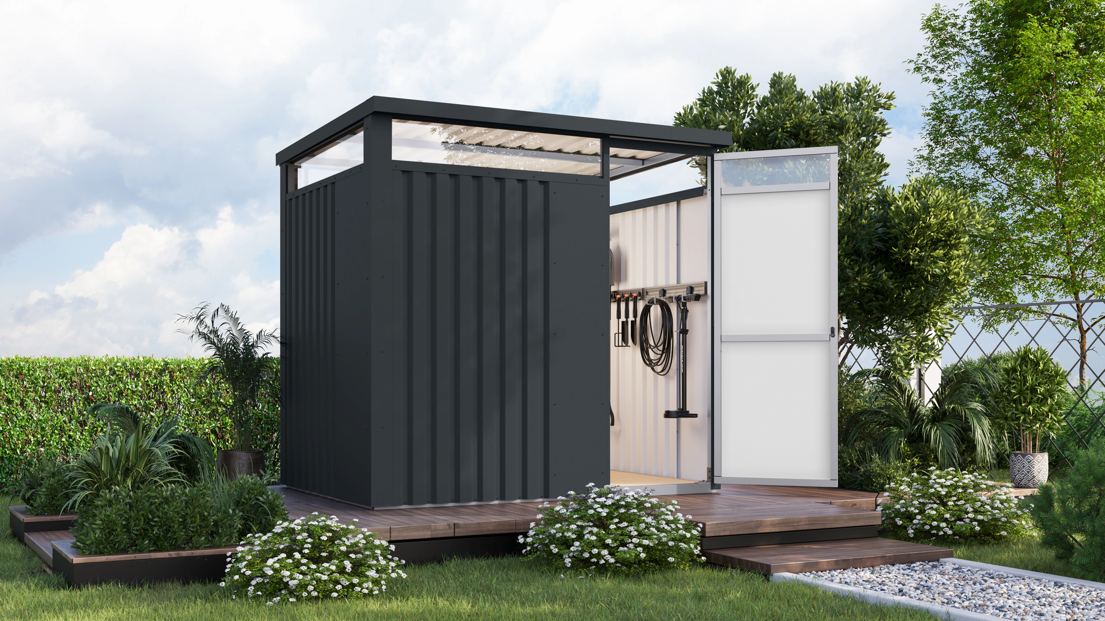 Karibu Gartenhaus "Metall mit Lichtband aus Kunststoff, Østen 1,5", in vers günstig online kaufen