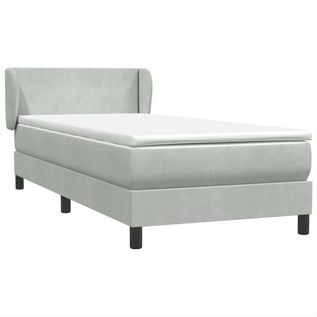 vidaXL Bett Boxspringbett mit Matratze Hellgrau 100x210 cm Samt günstig online kaufen