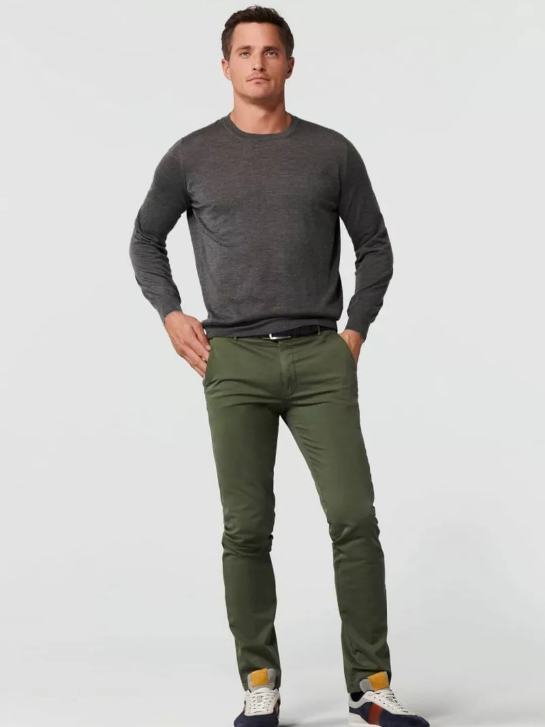 Meyer Chino Bonn Dunkelgrün - Größe 46 günstig online kaufen
