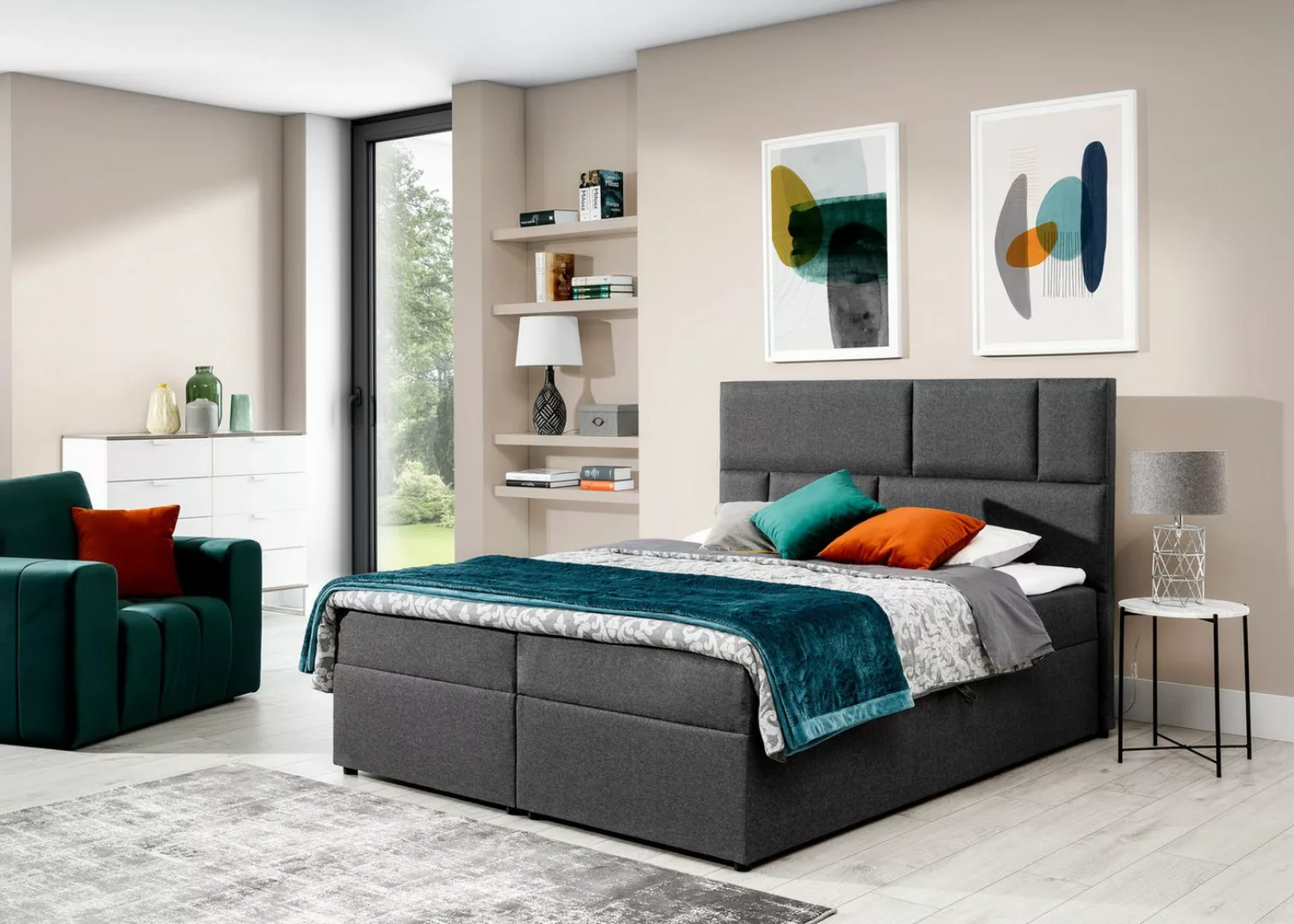 ALTDECOR Boxspringbett IDRISA (H3 Matratze Bonellfederung, Topper, Kopfteil günstig online kaufen