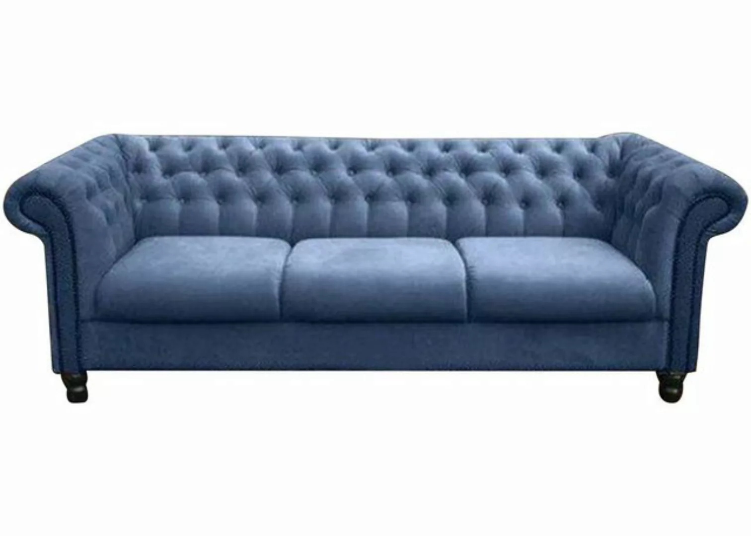 JVmoebel Chesterfield-Sofa Dreisitzer Stoff Wohnzimmer Weiss Design Sofa So günstig online kaufen