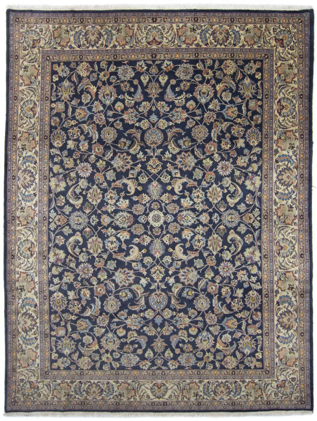 morgenland Wollteppich »Maschad Durchgemustert Blu scuro 345 x 248 cm«, rec günstig online kaufen