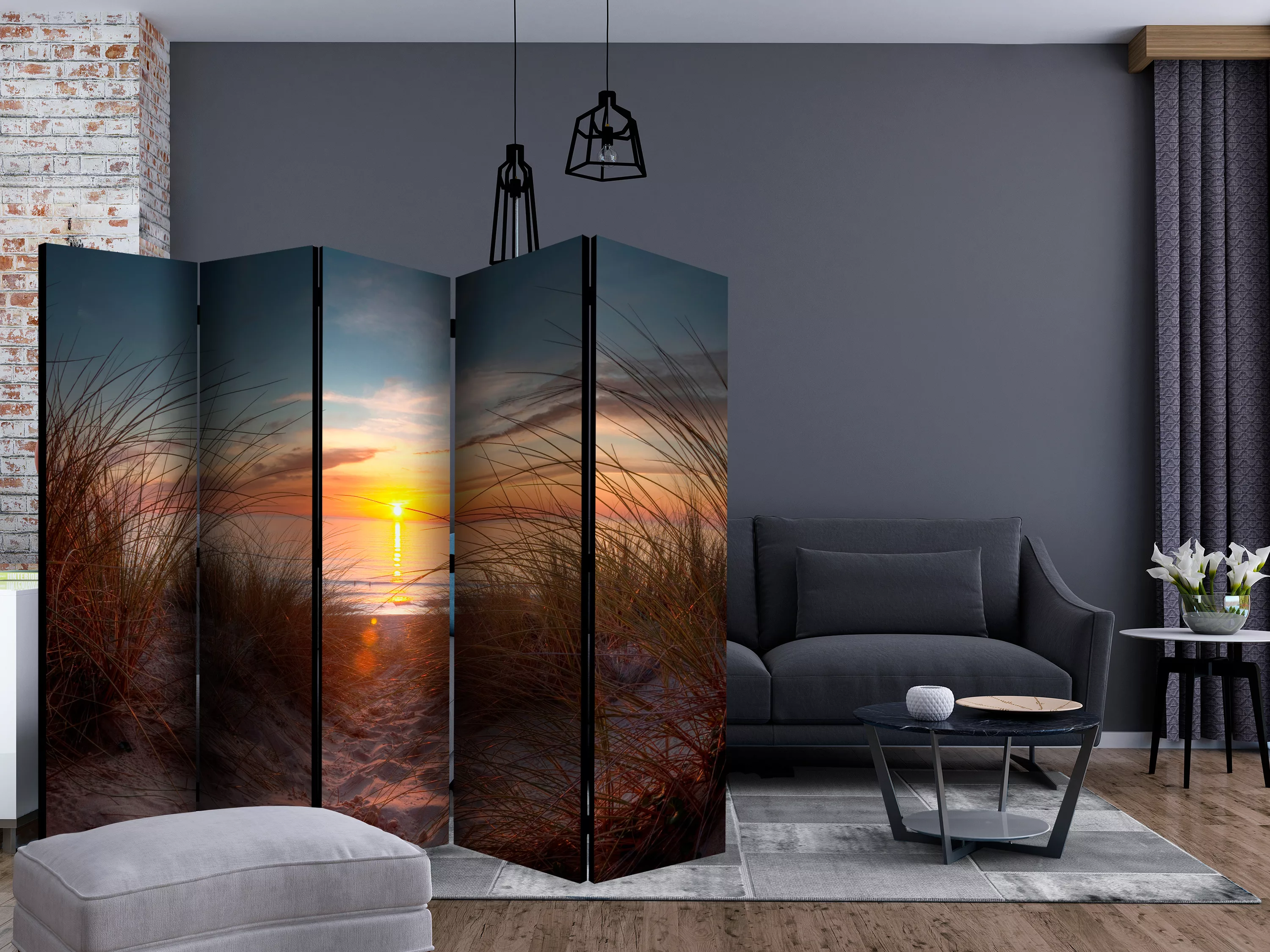 5-teiliges Paravent - Sunset Over The Atlantic Ocean Ii [room Dividers] günstig online kaufen