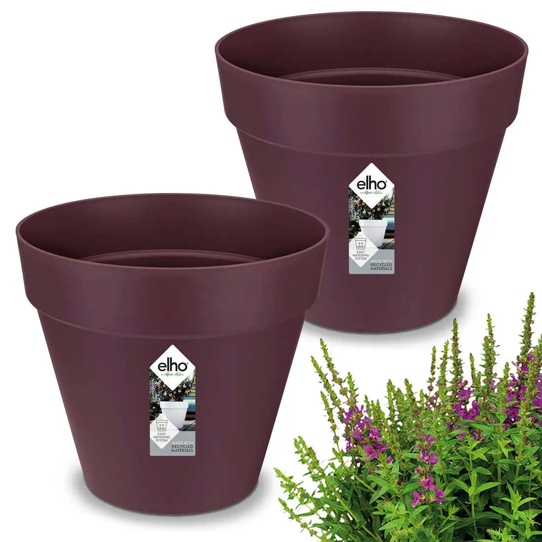 Blumentopf 2er-Set Maulbeere Matt 25x22cm 5,5L günstig online kaufen