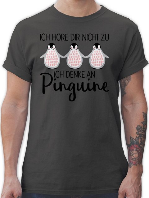 Shirtracer T-Shirt Ich denke an Pinguine Tiere Zubehör günstig online kaufen