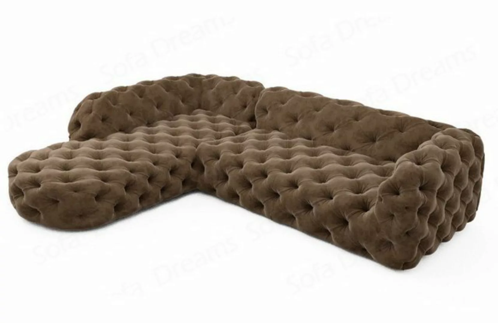 Sofa Dreams Ecksofa Polster Samtstoff Sofa Lanzarote L kurz Samt Stoffsofa, günstig online kaufen