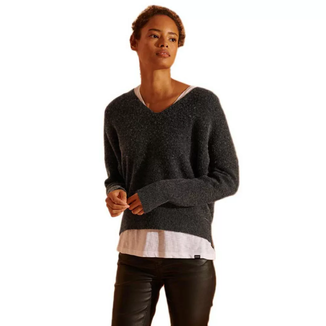 Superdry Isabella Slouch Pullover XS Charcoal Mix Marl günstig online kaufen