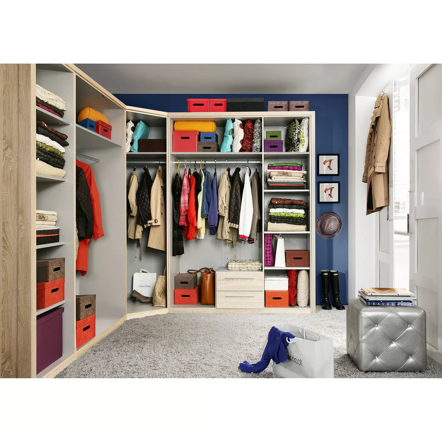 FORTE Kleiderschrank in Sonoma Eiche - 51,2x212,9x58,9cm (BxHxT) günstig online kaufen