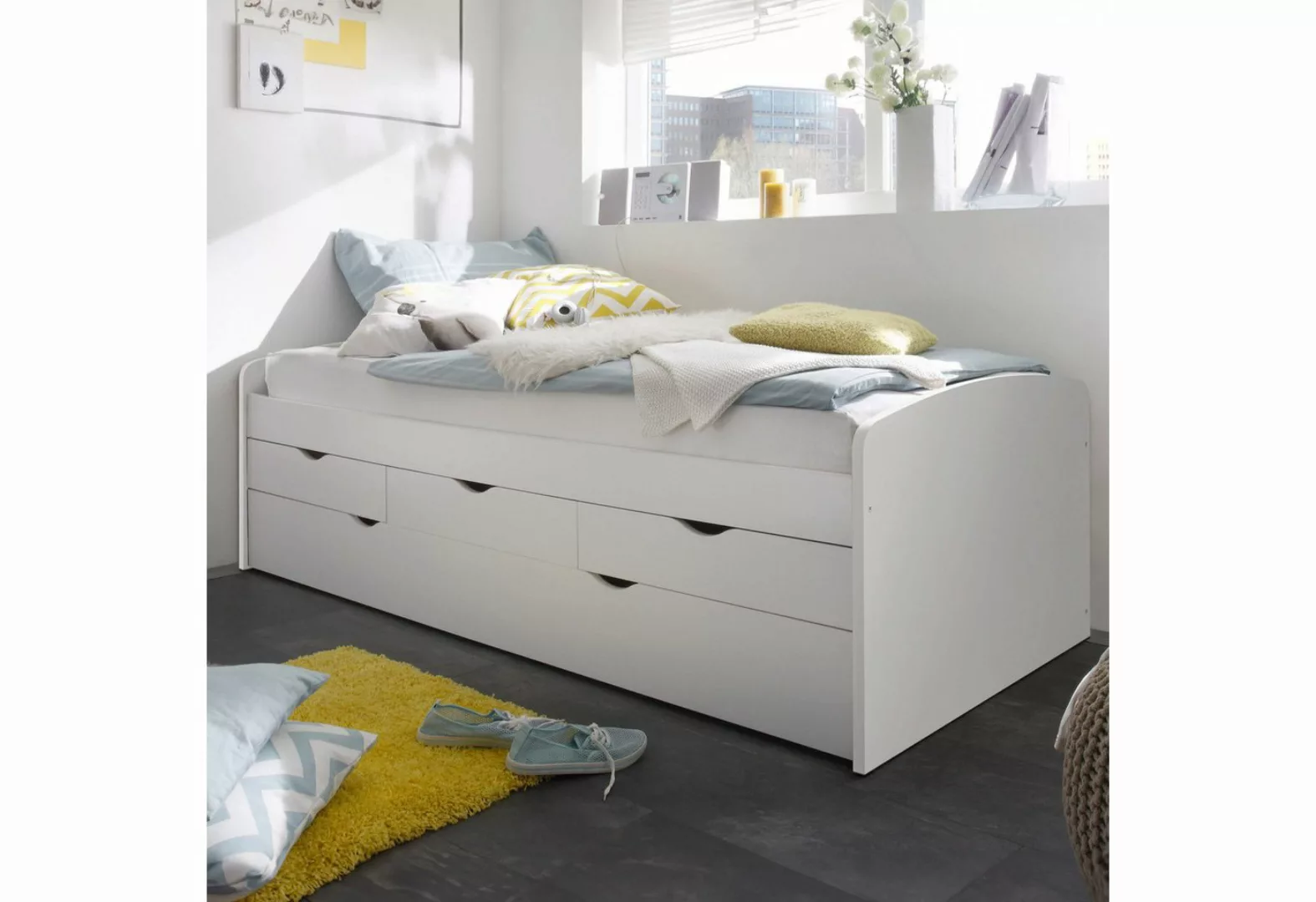 Betten-ABC Kinderbett Bubema Leno – Funktionsbett mit Schubladen und Bettka günstig online kaufen