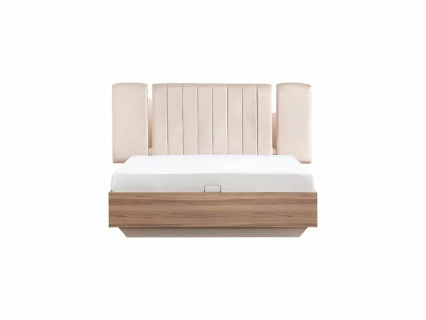 Xlmoebel Bett Doppelbettgestell mit Bettkasten in Beige Stoff - Luxuriös un günstig online kaufen