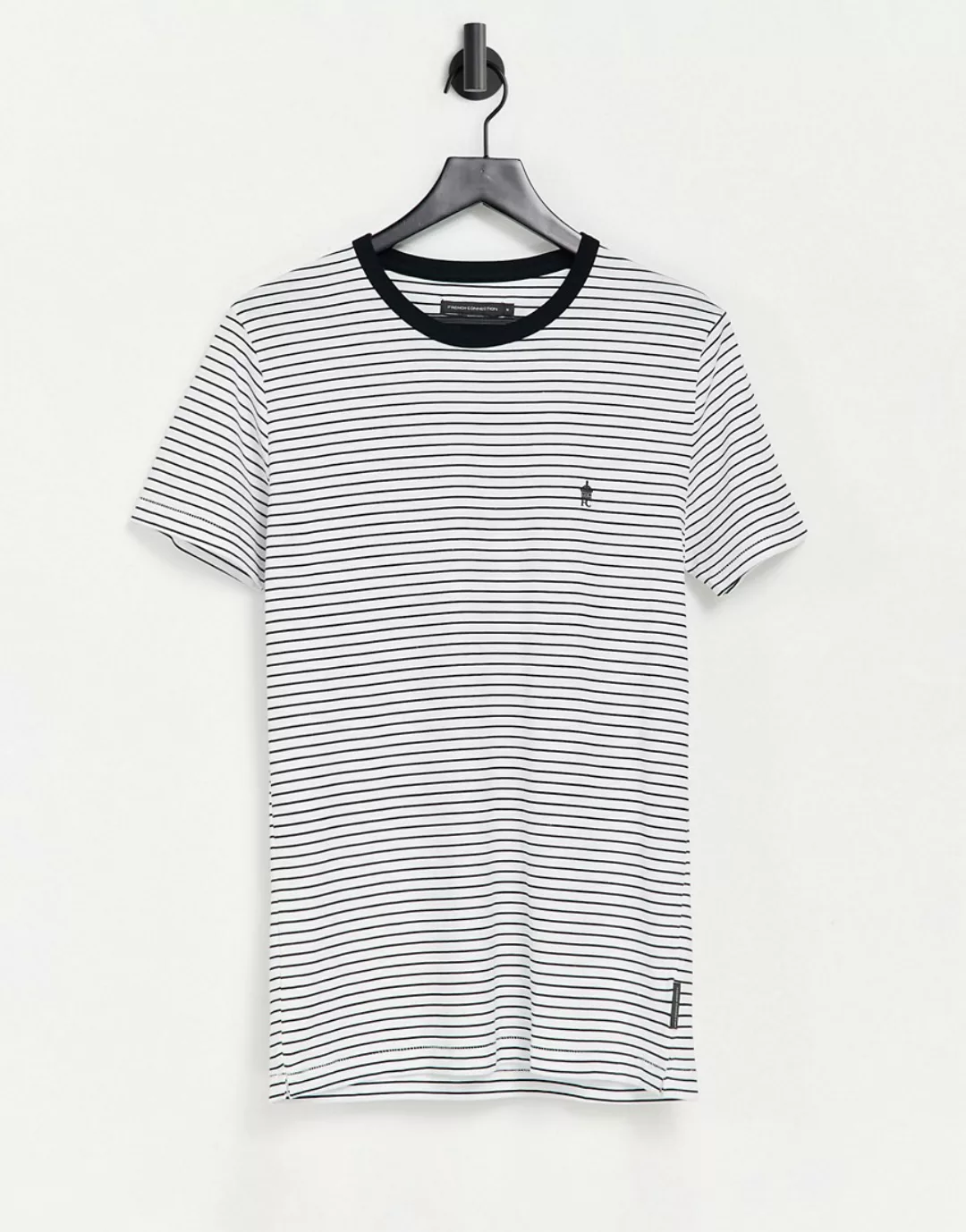 French Connection – Gestreiftes T-Shirt in Marineblau-Mehrfarbig günstig online kaufen