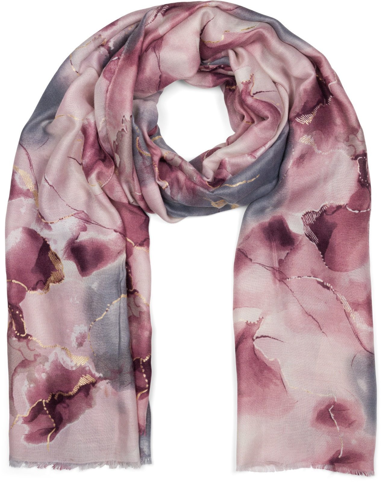 styleBREAKER Modeschal Schal Marmor Muster Metallic günstig online kaufen