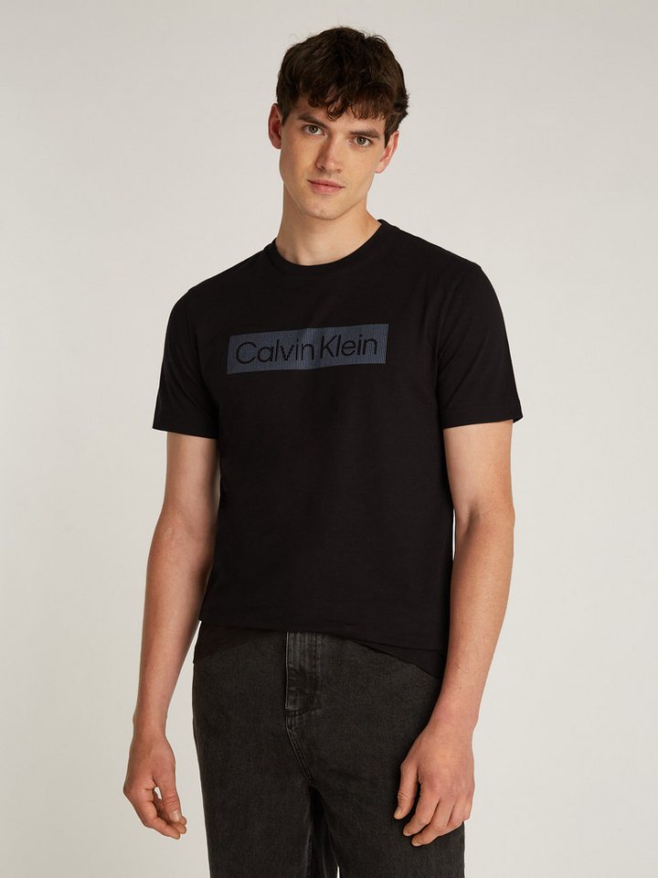 Calvin Klein T-Shirt BOX STRIPED LOGO T-SHIRT mit Logoschriftzug günstig online kaufen