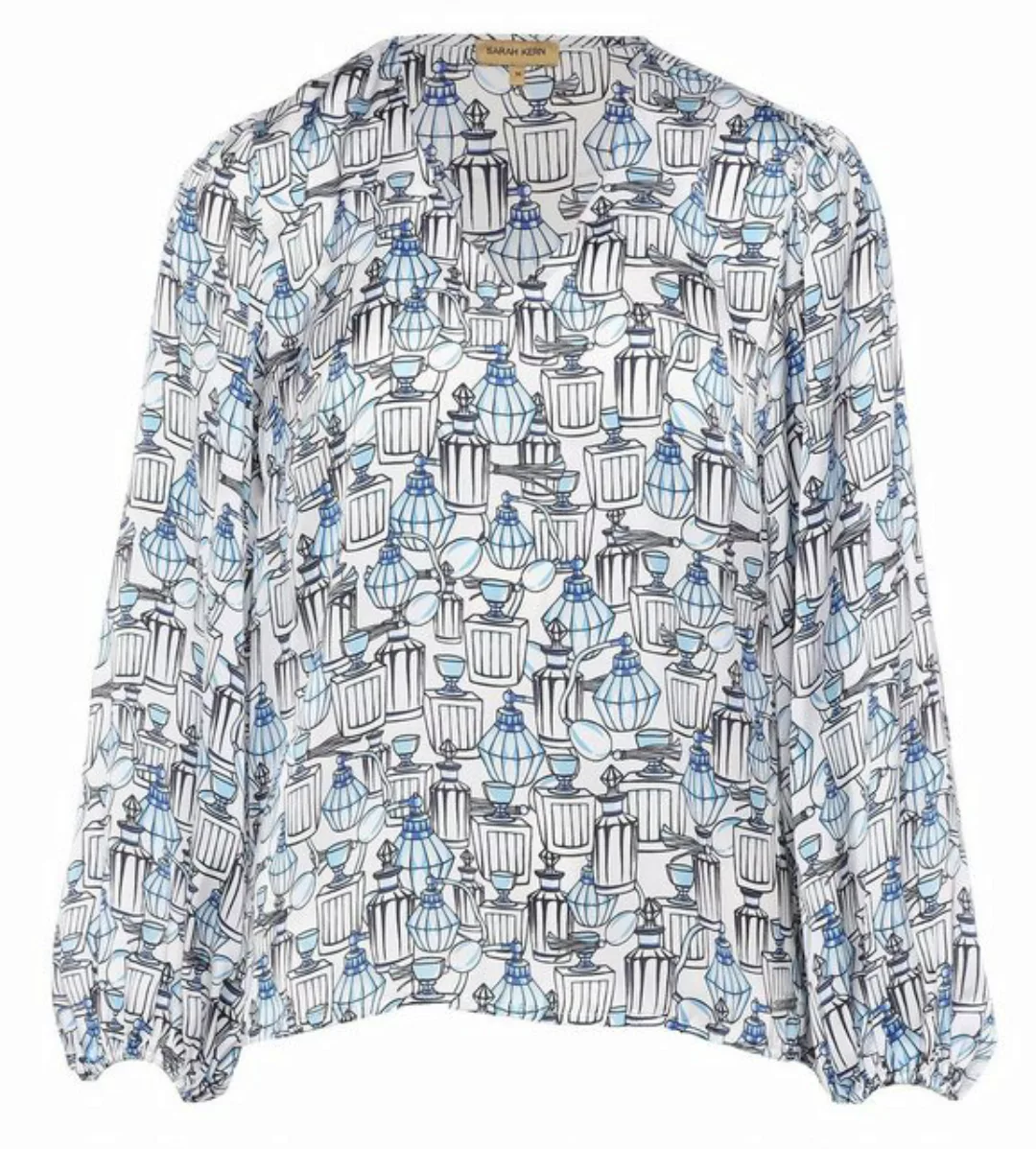 Sarah Kern Blusenshirt Longsleeve figurumspielend mit abstraktem Muster günstig online kaufen