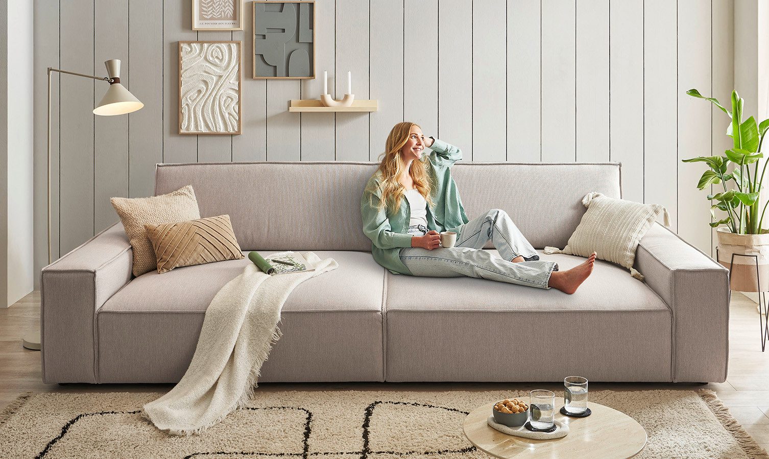 Home affaire Big-Sofa "NEU: SHERWOOD XXL, Big-Sofa (316cm), extra tiefe Sit günstig online kaufen