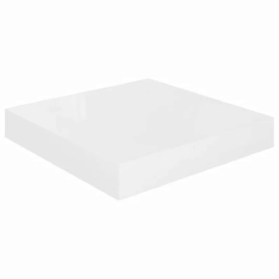 Schwebendes Wandregal Hochglanz-weiß 23x23,5x3,8 Cm Mdf günstig online kaufen