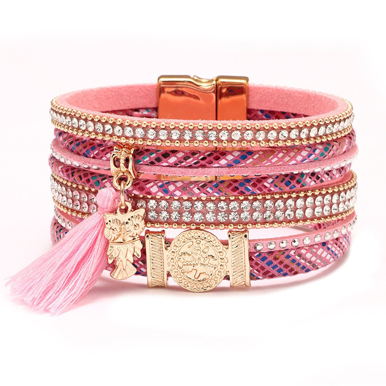 Refttenw Lederarmband Damen Boho Strass Leder günstig online kaufen