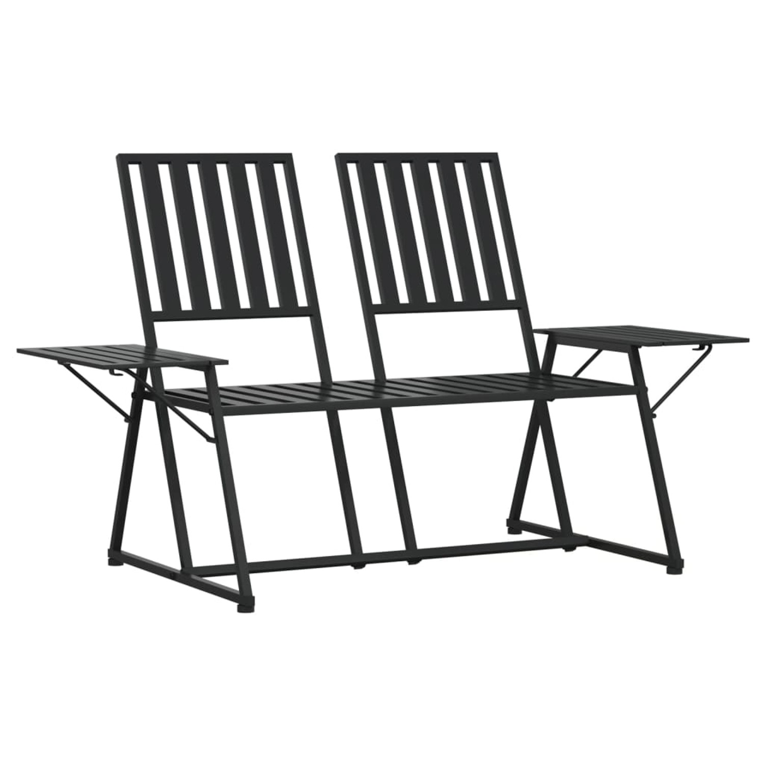 furnicato 2-Sitzer-Gartenbank 165 cm Schwarz Stahl günstig online kaufen