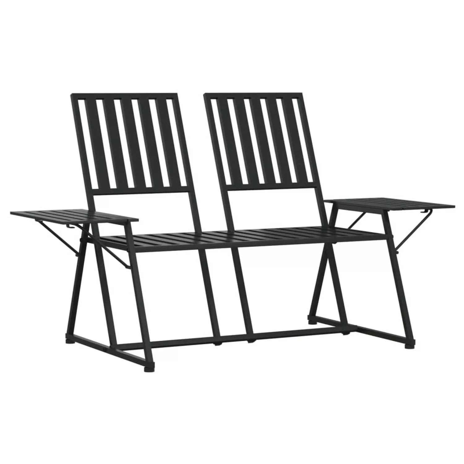 Vidaxl 2-sitzer-gartenbank 165 Cm Schwarz Stahl günstig online kaufen