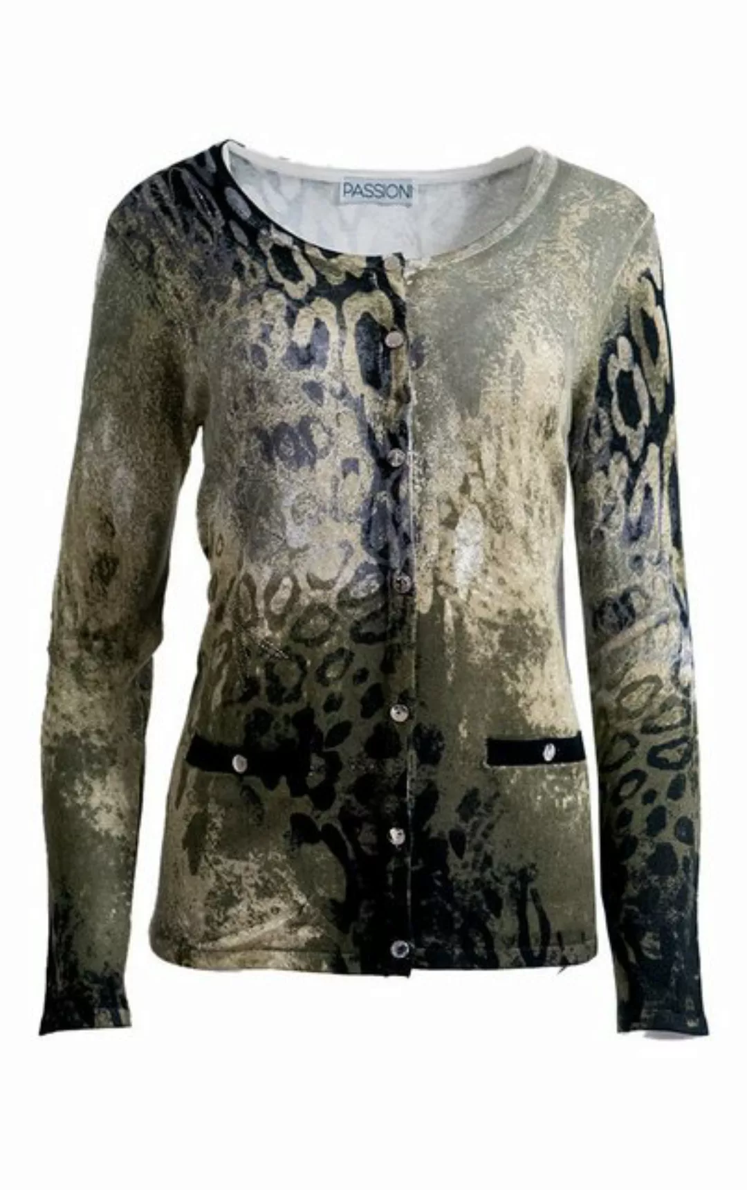 Passioni Cardigan Twinset mit abstraktem Animal-Print günstig online kaufen