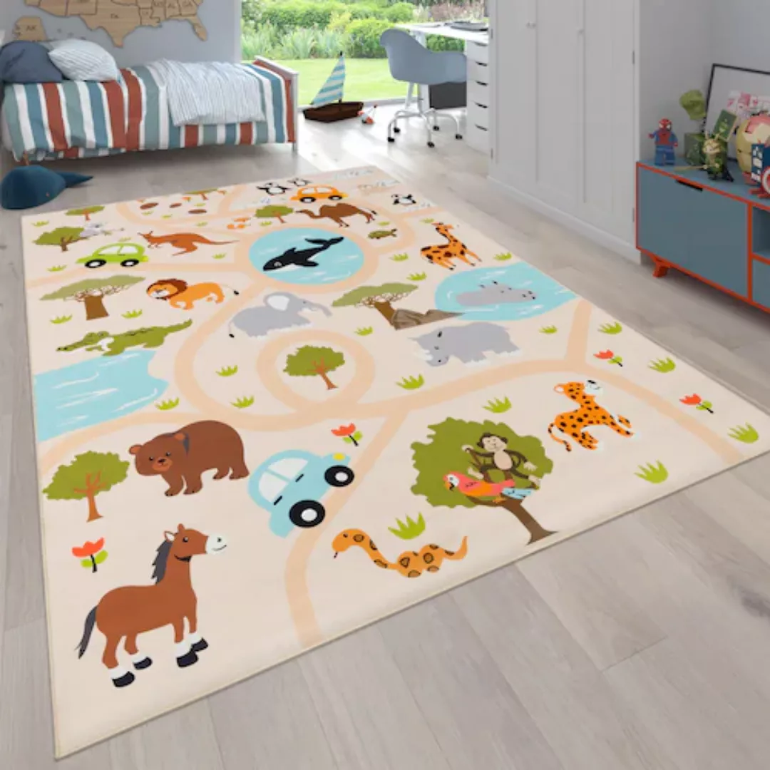 Paco Home Kinderteppich »Bino 580«, rechteckig, Spielteppich, Motiv Straße günstig online kaufen