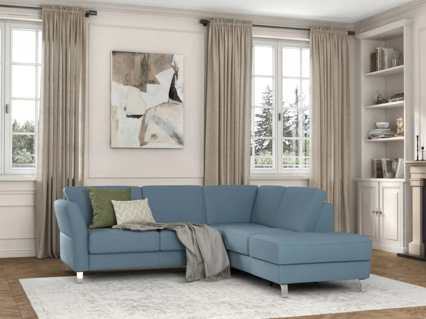 sit&more Ecksofa »Visby L-Form«, Wahlweise mit Bettfunktion und Stauraum, f günstig online kaufen