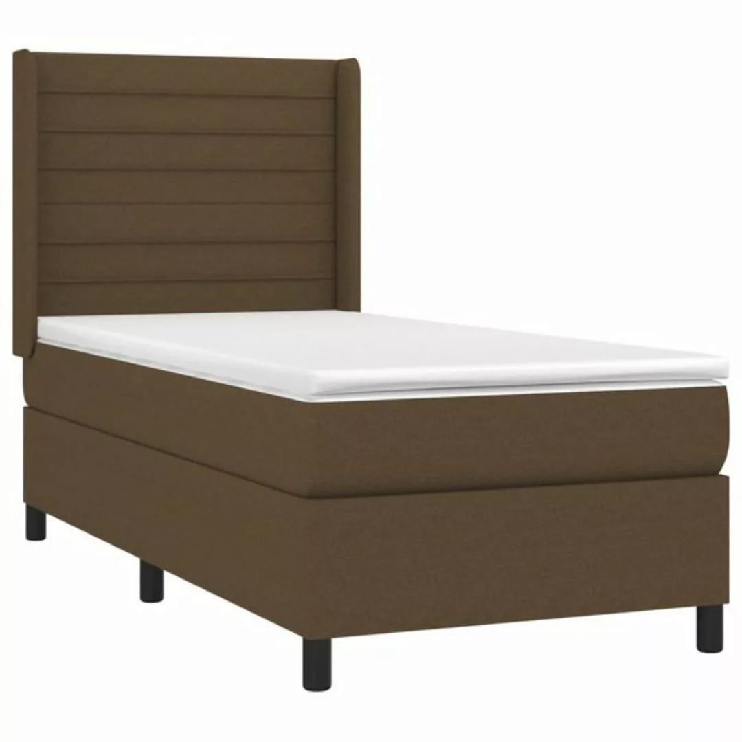 Vidaxl Boxspringbett Mit Matratze Dunkelbraun 100x200 Cm Stoff günstig online kaufen