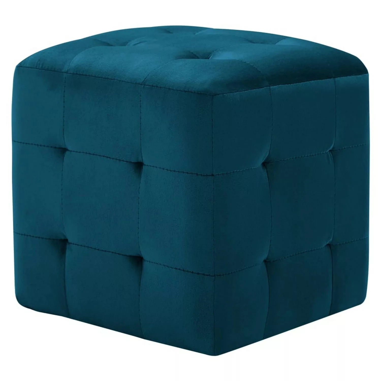 vidaXL Pouf 2 Stk. Blau 30x30x30 cm Samtstoff günstig online kaufen