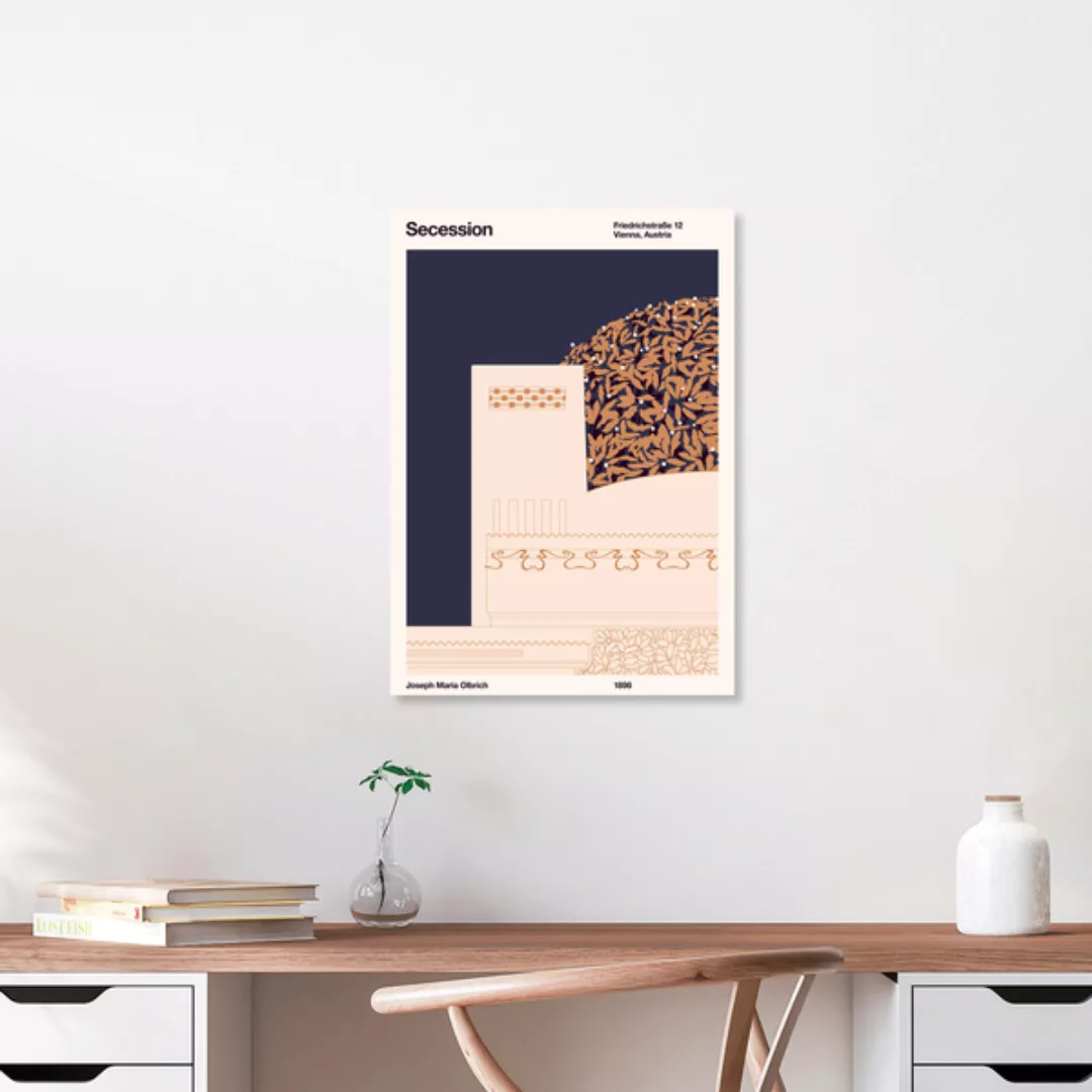 Poster / Leinwandbild - Secession Print Creme günstig online kaufen