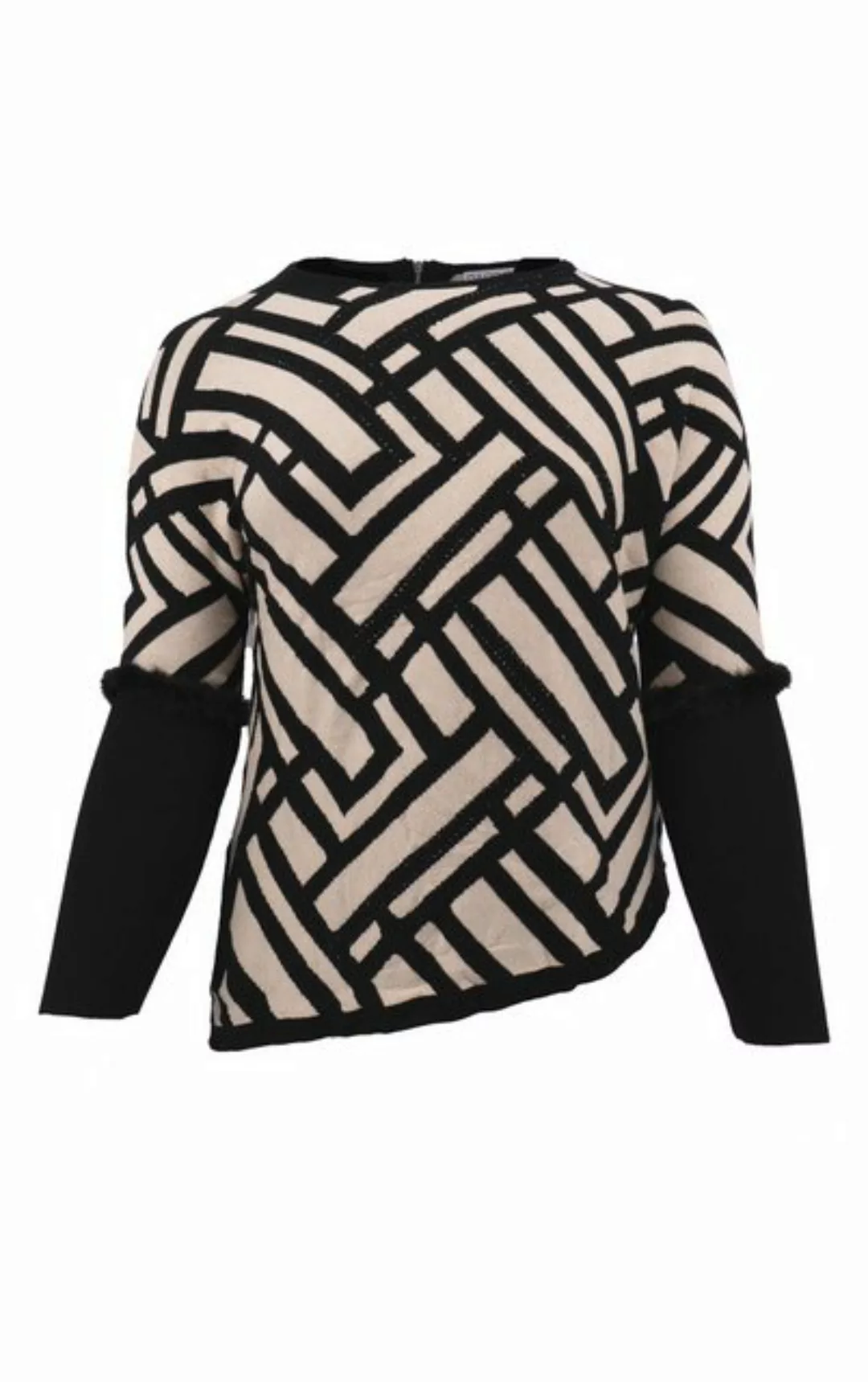 Passioni Strickpullover mit einem geometrischen Muster und asymmetrischen S günstig online kaufen