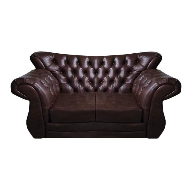 JVmoebel Chesterfield-Sofa Chesterfield Luxus Sofa Couch Zweisitzer Braun L günstig online kaufen