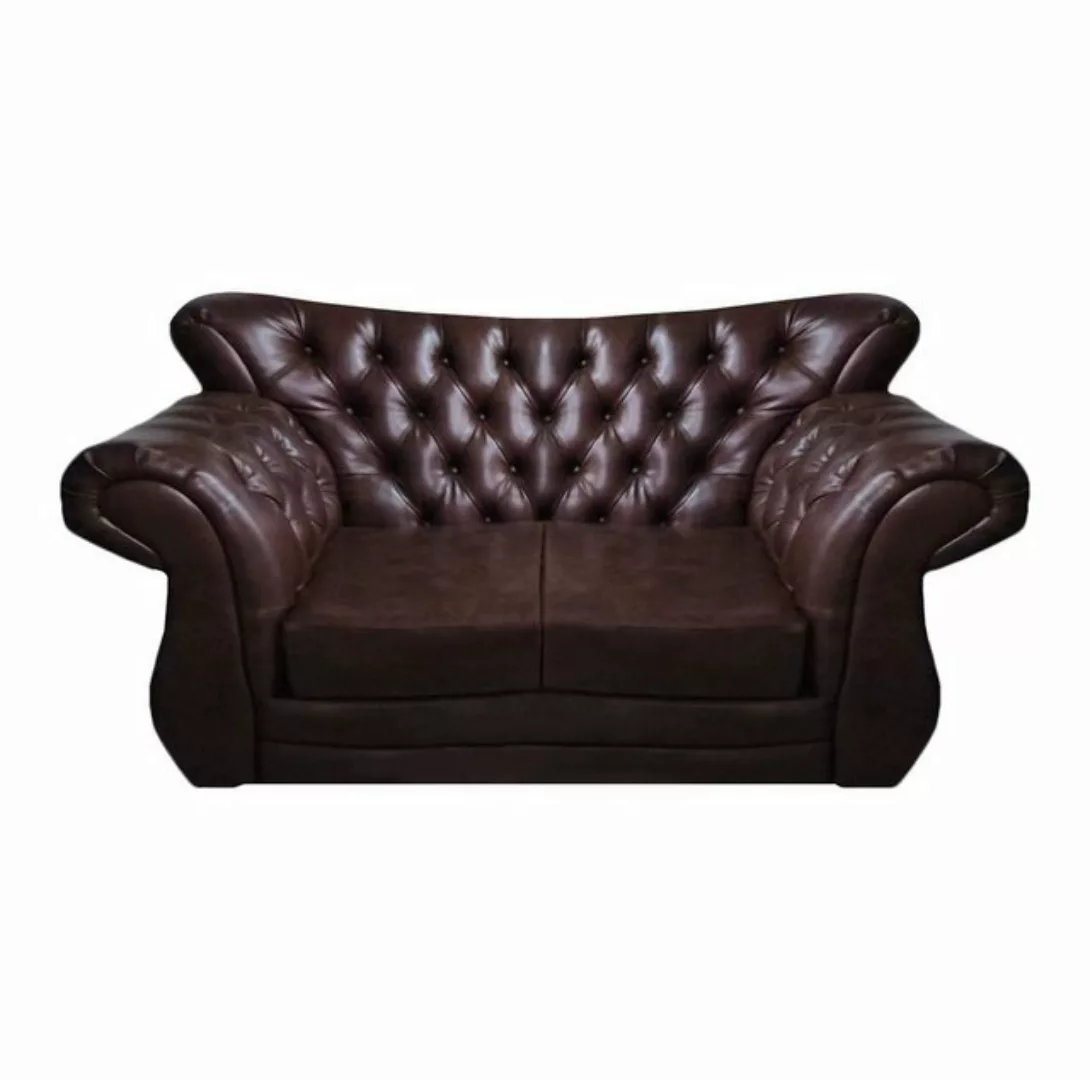 JVmoebel Chesterfield-Sofa Chesterfield Luxus Sofa Couch Zweisitzer Braun L günstig online kaufen