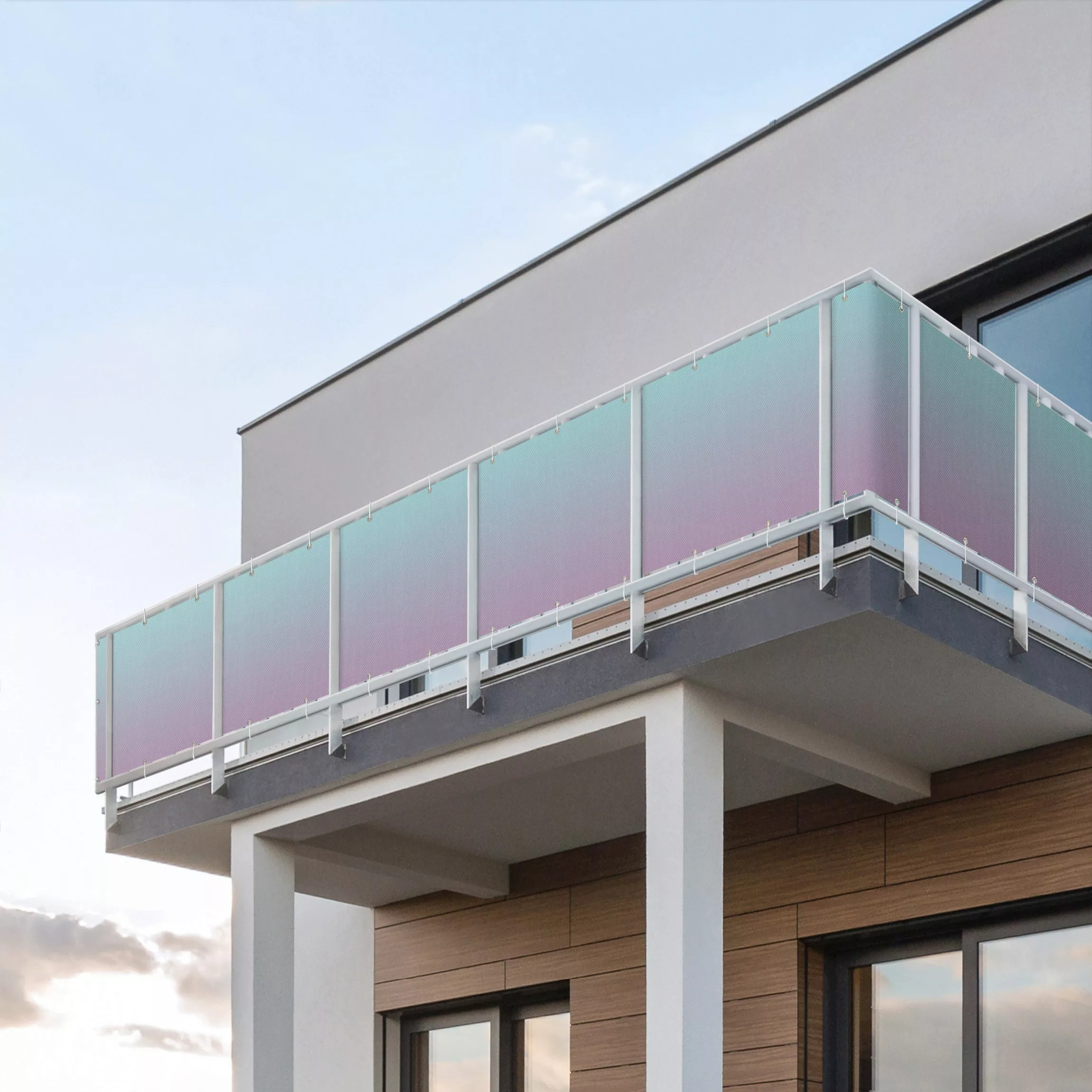 Balkon Sichtschutz Mint-Violett Farbverlauf günstig online kaufen