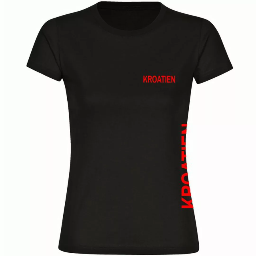 multifanshop T-Shirt Damen Kroatien - Brust & Seite - Frauen günstig online kaufen