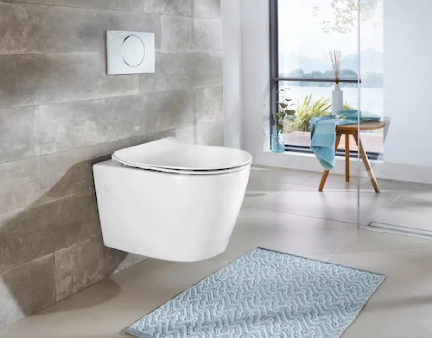 welltime Tiefspül-WC »Vigo«, spülrandlose Toilette aus Sanitärkeramik, inkl günstig online kaufen