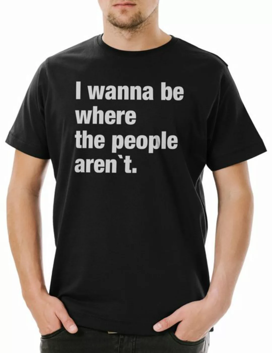 Urban Backwoods Print-Shirt I Wanna Be Where The People Aren't Herren T-Shi günstig online kaufen