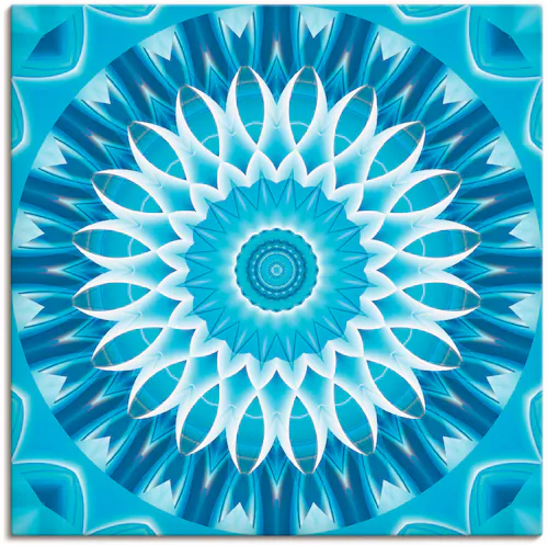 Artland Wandbild »Mandala blau Blüte«, Muster, (1 St.), als Leinwandbild in günstig online kaufen