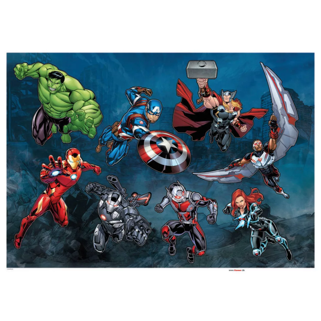 Komar Wandtattoo "Avengers Crew - Größe 50 x 70 cm", (8 St.), selbstklebend günstig online kaufen