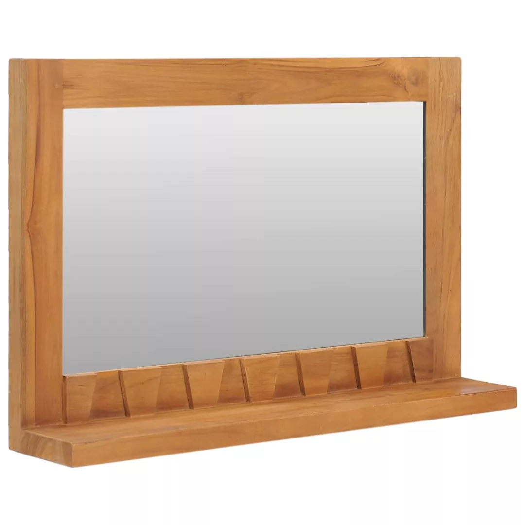 Wandspiegel Mit Regal 60×12×40 Cm Teak Massivholz günstig online kaufen