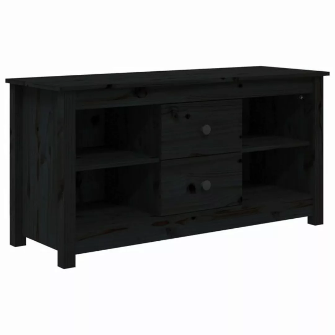 vidaXL TV-Schrank TV-Board Schwarz 103x36,5x52 cm Massivholz Kiefer günstig online kaufen