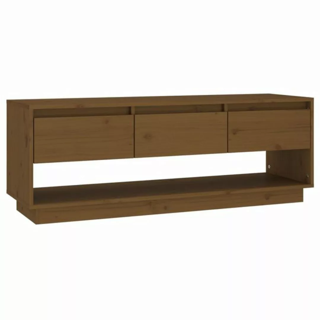 furnicato TV-Schrank Honigbraun 110,5x34x40 cm Massivholz Kiefer günstig online kaufen