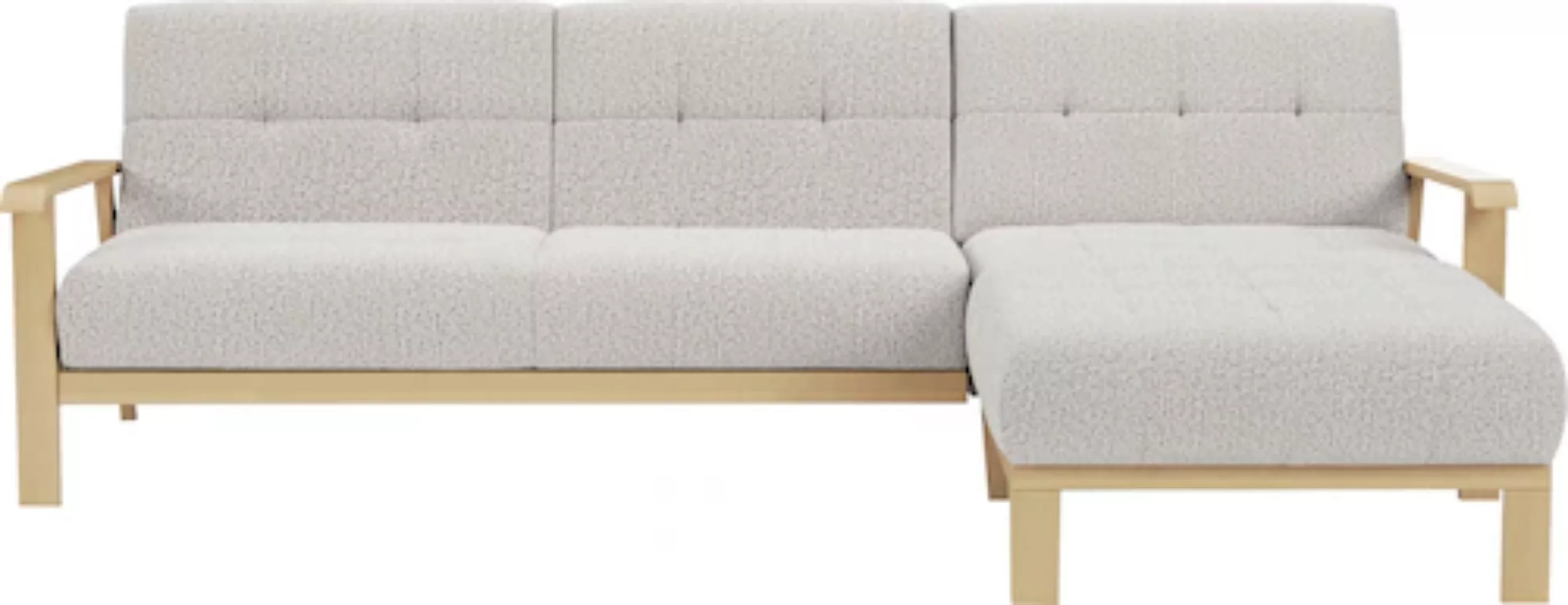 sit&more Ecksofa »Billund L-Form«, Armlehnen aus Buchenholz in natur, versc günstig online kaufen