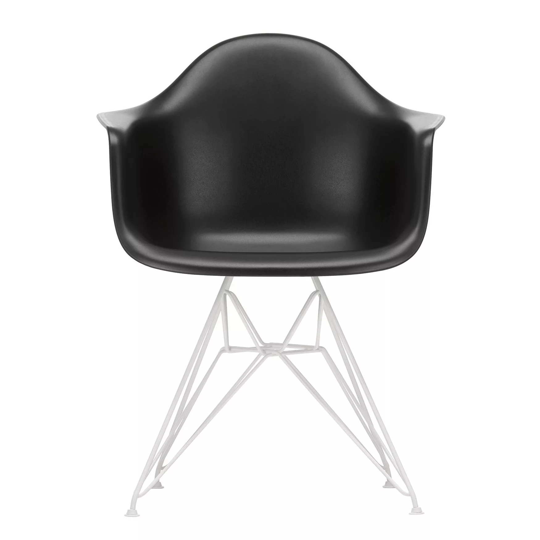 Vitra - Eames Plastic Armchair DAR Gestell weiß - tiefschwarz/Sitzschale Po günstig online kaufen